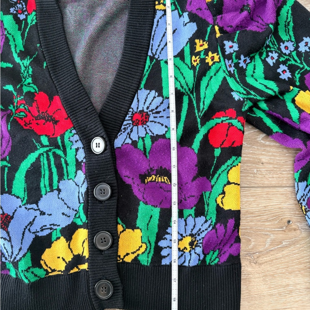 Farm Rio Black Bucolic Garden Knit Cardigan - Picture 6 of 9
